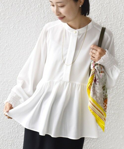 SHIPS / シップス シャツ・ブラウス | 《予約》【WEB限定】〈手洗い可能〉ドット 花柄 袖 シャーリング ブラウス | 詳細5