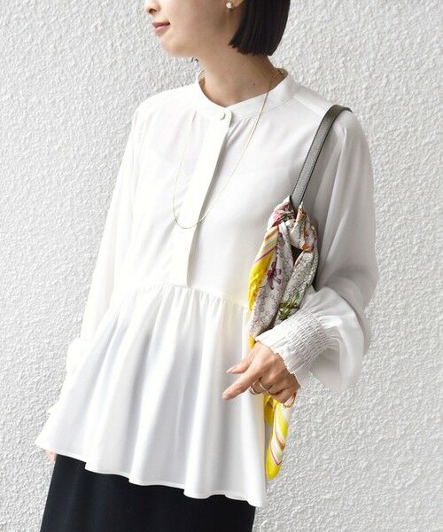 SHIPS / シップス シャツ・ブラウス | 《予約》【WEB限定】〈手洗い可能〉ドット 花柄 袖 シャーリング ブラウス | 詳細6