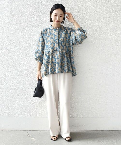 SHIPS / シップス シャツ・ブラウス | 《予約》【WEB限定】〈手洗い可能〉ドット 花柄 袖 シャーリング ブラウス | 詳細30