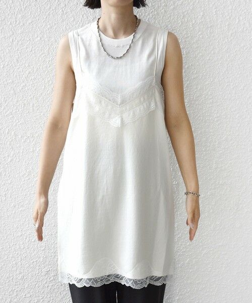 SHIPS / シップス キャミソール・チューブトップ | 《予約》〈洗濯機可能〉ダル サテン レース スリット キャミソール | 詳細14