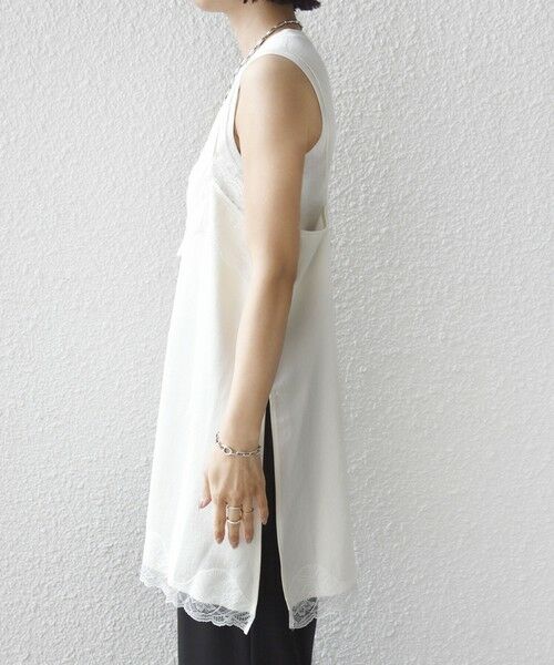 SHIPS / シップス キャミソール・チューブトップ | 《予約》〈洗濯機可能〉ダル サテン レース スリット キャミソール | 詳細15