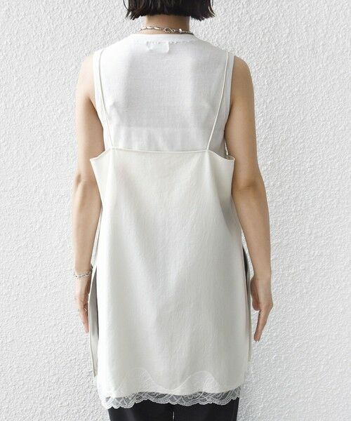 SHIPS / シップス キャミソール・チューブトップ | 《予約》〈洗濯機可能〉ダル サテン レース スリット キャミソール | 詳細16