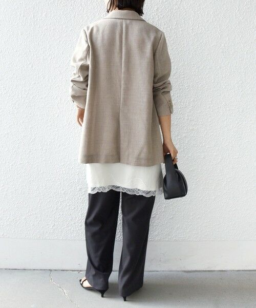 SHIPS / シップス キャミソール・チューブトップ | 《予約》〈洗濯機可能〉ダル サテン レース スリット キャミソール | 詳細3