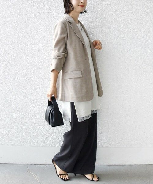 SHIPS / シップス キャミソール・チューブトップ | 《予約》〈洗濯機可能〉ダル サテン レース スリット キャミソール | 詳細4