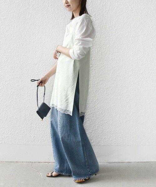 SHIPS / シップス キャミソール・チューブトップ | 《予約》〈洗濯機可能〉ダル サテン レース スリット キャミソール | 詳細18