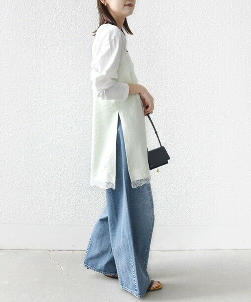 SHIPS / シップス キャミソール・チューブトップ | 《予約》〈洗濯機可能〉ダル サテン レース スリット キャミソール | 詳細20