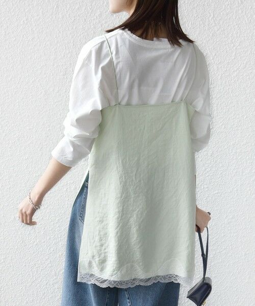 SHIPS / シップス キャミソール・チューブトップ | 《予約》〈洗濯機可能〉ダル サテン レース スリット キャミソール | 詳細22