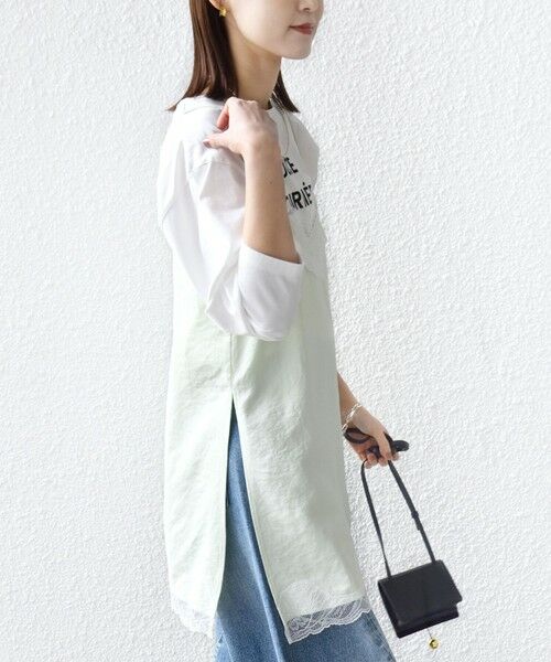 SHIPS / シップス キャミソール・チューブトップ | 《予約》〈洗濯機可能〉ダル サテン レース スリット キャミソール | 詳細23