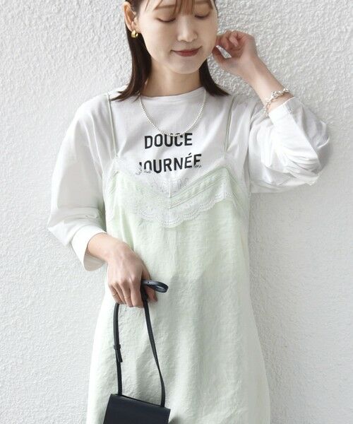 SHIPS / シップス キャミソール・チューブトップ | 《予約》〈洗濯機可能〉ダル サテン レース スリット キャミソール | 詳細24