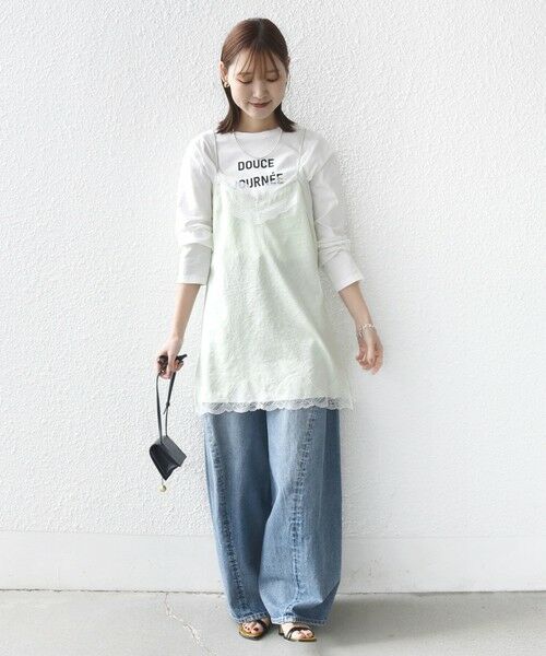 SHIPS / シップス キャミソール・チューブトップ | 《予約》〈洗濯機可能〉ダル サテン レース スリット キャミソール | 詳細17