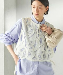 SHIPS / シップス ベスト | 《予約》〈手洗い可能〉刺繍 スカラップ レース ノースリーブ プルオーバー