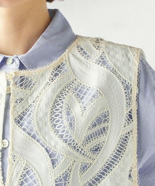 SHIPS / シップス ベスト | 《予約》〈手洗い可能〉刺繍 スカラップ レース ノースリーブ プルオーバー | 詳細10