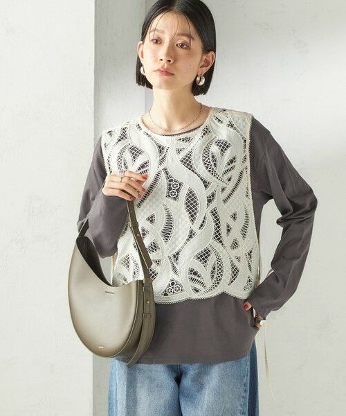 SHIPS / シップス ベスト | 《予約》〈手洗い可能〉刺繍 スカラップ レース ノースリーブ プルオーバー | 詳細18