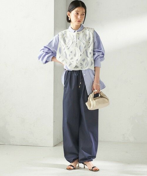 SHIPS / シップス ベスト | 《予約》〈手洗い可能〉刺繍 スカラップ レース ノースリーブ プルオーバー | 詳細4