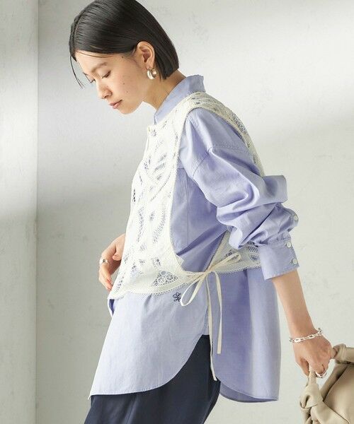 SHIPS / シップス ベスト | 《予約》〈手洗い可能〉刺繍 スカラップ レース ノースリーブ プルオーバー | 詳細6