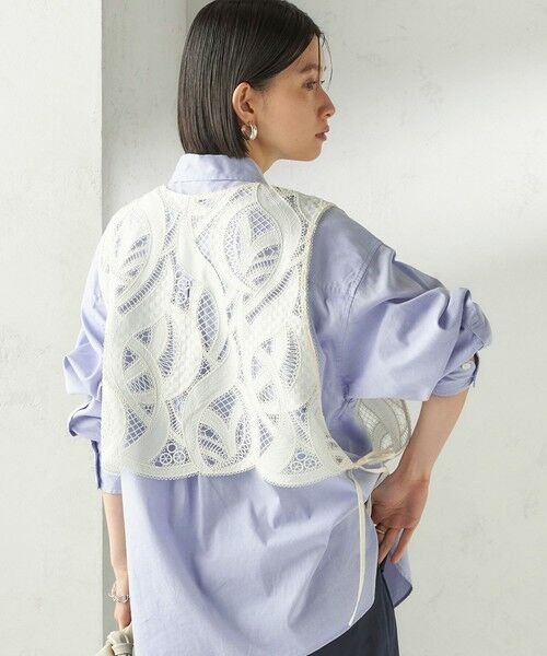 SHIPS / シップス ベスト | 《予約》〈手洗い可能〉刺繍 スカラップ レース ノースリーブ プルオーバー | 詳細7