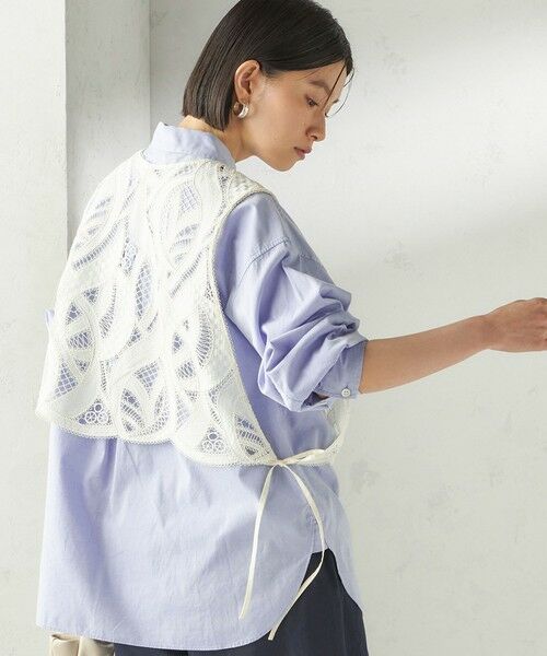 SHIPS / シップス ベスト | 《予約》〈手洗い可能〉刺繍 スカラップ レース ノースリーブ プルオーバー | 詳細8