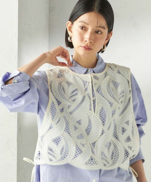 SHIPS / シップス ベスト | 《予約》〈手洗い可能〉刺繍 スカラップ レース ノースリーブ プルオーバー | 詳細9