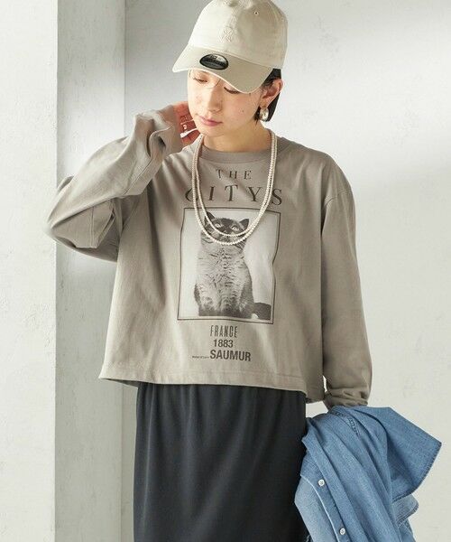 SHIPS / シップス カットソー（半袖以外） | 《予約》【SHIPS別注】Odub: フォト プリント クロップド ロングスリーブ TEE | 詳細20