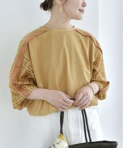 SHIPS / シップス カットソー | 《追加予約》【WEB限定】〈手洗い可能〉レース コンビ カットソー