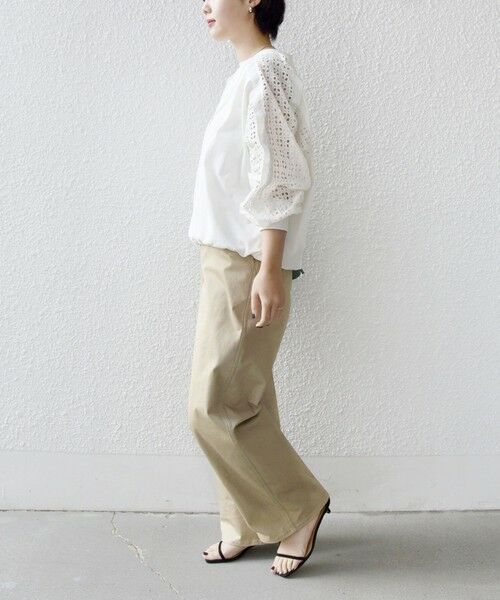 SHIPS / シップス カットソー | 《予約》【WEB限定】〈手洗い可能〉レース コンビ カットソー | 詳細2