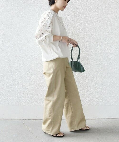 SHIPS / シップス カットソー | 《予約》【WEB限定】〈手洗い可能〉レース コンビ カットソー | 詳細4