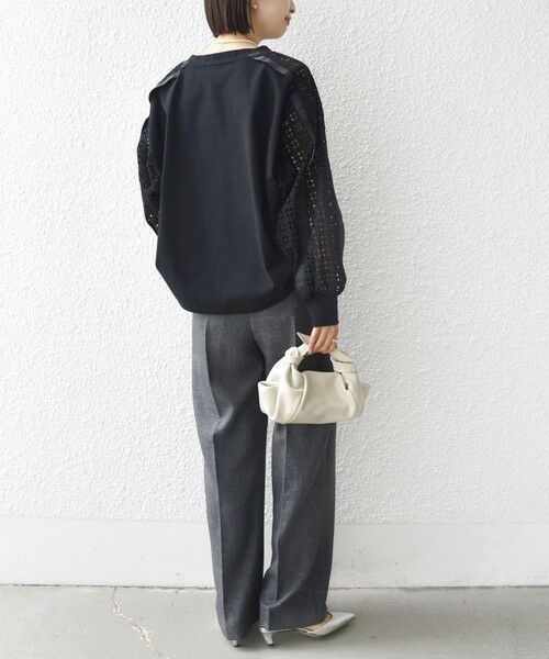 SHIPS / シップス カットソー | 《予約》【WEB限定】〈手洗い可能〉レース コンビ カットソー | 詳細12