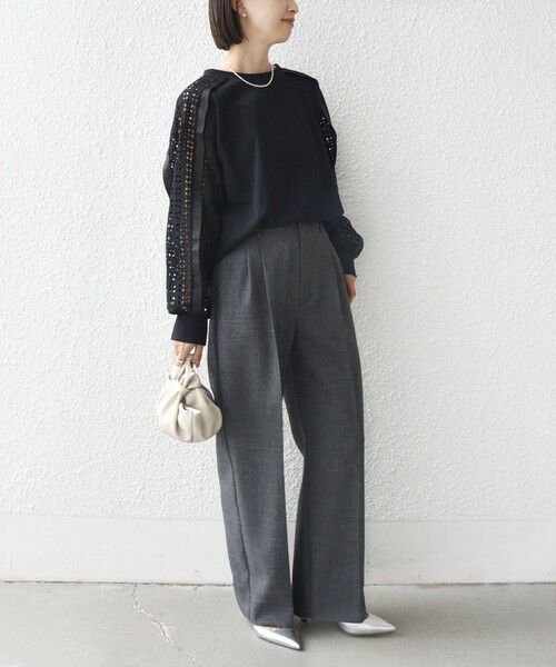 SHIPS / シップス カットソー | 《予約》【WEB限定】〈手洗い可能〉レース コンビ カットソー | 詳細13