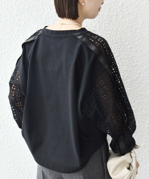 SHIPS / シップス カットソー | 《予約》【WEB限定】〈手洗い可能〉レース コンビ カットソー | 詳細16