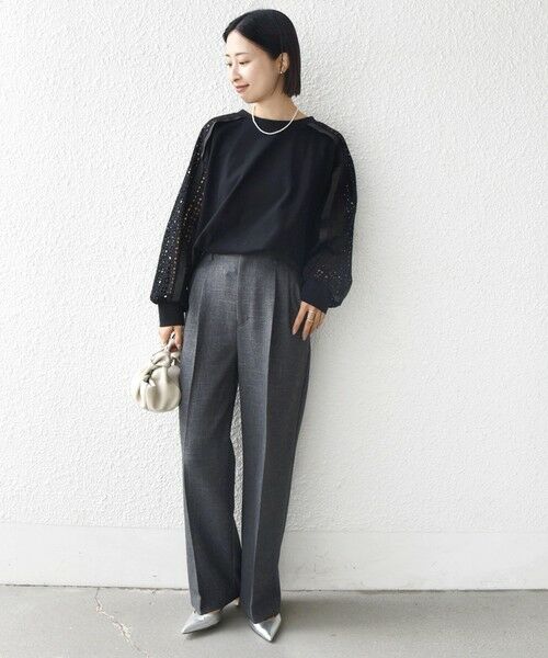 SHIPS / シップス カットソー | 《予約》【WEB限定】〈手洗い可能〉レース コンビ カットソー | 詳細10