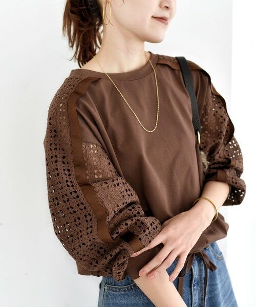 SHIPS / シップス カットソー | 《追加予約》【WEB限定】〈手洗い可能〉レース コンビ カットソー | 詳細27