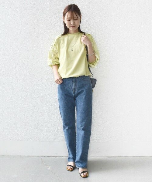 SHIPS / シップス カットソー | 《予約》【WEB限定】〈手洗い可能〉レース コンビ カットソー | 詳細21