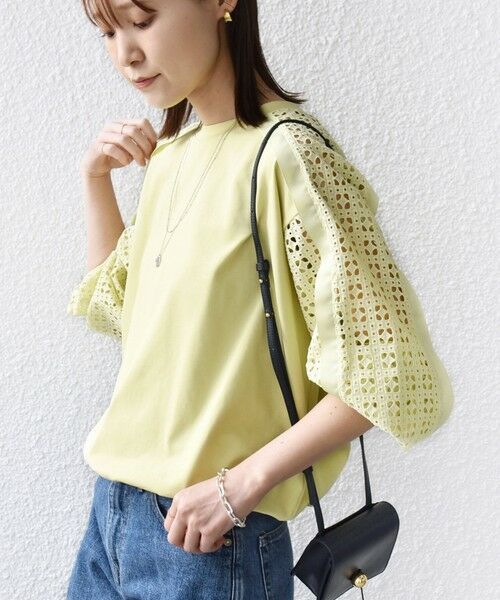 SHIPS / シップス カットソー | 《予約》【WEB限定】〈手洗い可能〉レース コンビ カットソー | 詳細26