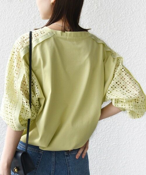 SHIPS / シップス カットソー | 《予約》【WEB限定】〈手洗い可能〉レース コンビ カットソー | 詳細27