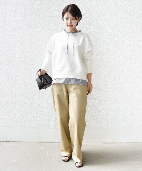 SHIPS / シップス スウェット | 《予約》【WEB限定】〈手洗い可能〉ブラウス コンビ スウェット プルオーバー | 詳細1