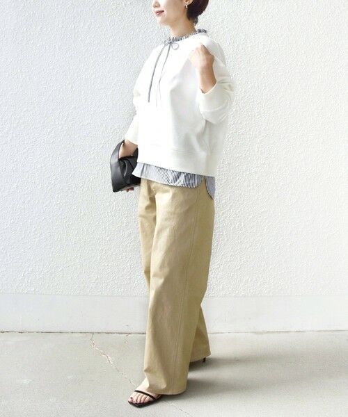 SHIPS / シップス スウェット | 《予約》【WEB限定】〈手洗い可能〉ブラウス コンビ スウェット プルオーバー | 詳細2