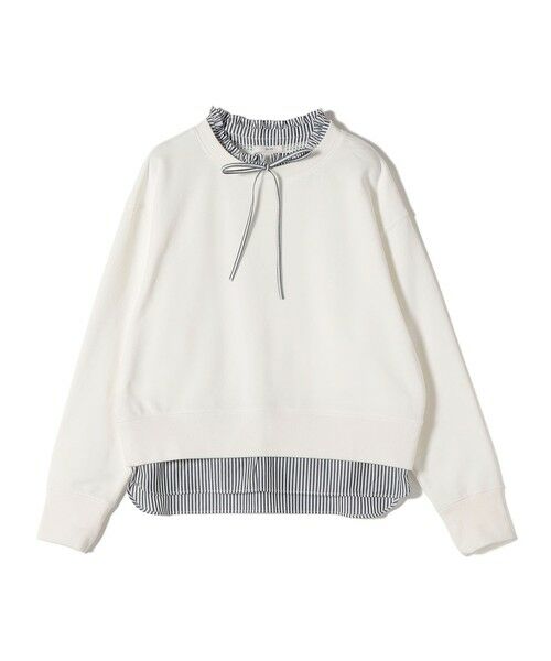 SHIPS / シップス スウェット | 《予約》【WEB限定】〈手洗い可能〉ブラウス コンビ スウェット プルオーバー | 詳細9