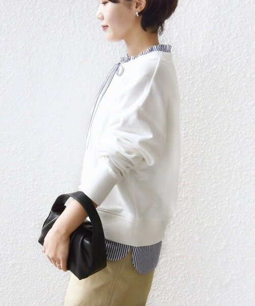 SHIPS / シップス スウェット | 《予約》【WEB限定】〈手洗い可能〉ブラウス コンビ スウェット プルオーバー | 詳細6