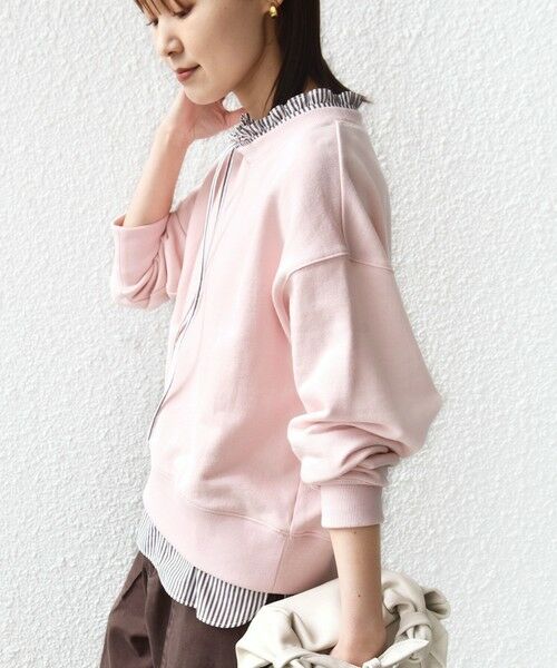 SHIPS / シップス スウェット | 《予約》【WEB限定】〈手洗い可能〉ブラウス コンビ スウェット プルオーバー | 詳細16
