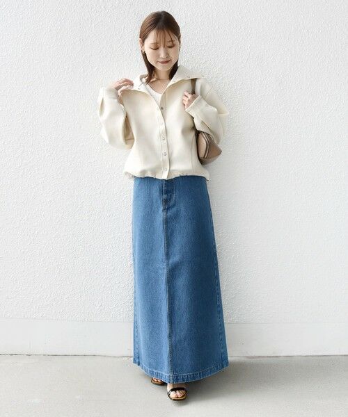 SHIPS / シップス カーディガン・ボレロ | 《予約》【WEB限定】〈手洗い可能〉裾 ドロスト ダンボール スナップ ボタン カーディガン | 詳細1