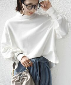 SHIPS / シップス カットソー | 《予約》【WEB限定】〈手洗い可能〉モックネック 袖 フリル デザイン ミニ 裏毛 プルオーバー