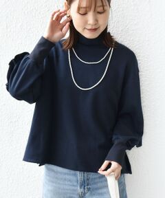 SHIPS / シップス カットソー | 《予約》【WEB限定】〈手洗い可能〉モックネック 袖 フリル デザイン ミニ 裏毛 プルオーバー