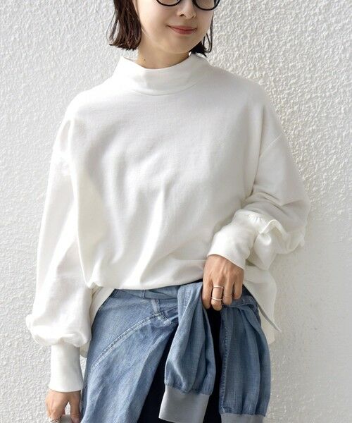 SHIPS / シップス カットソー | 《予約》【WEB限定】〈手洗い可能〉モックネック 袖 フリル デザイン ミニ 裏毛 プルオーバー | 詳細10