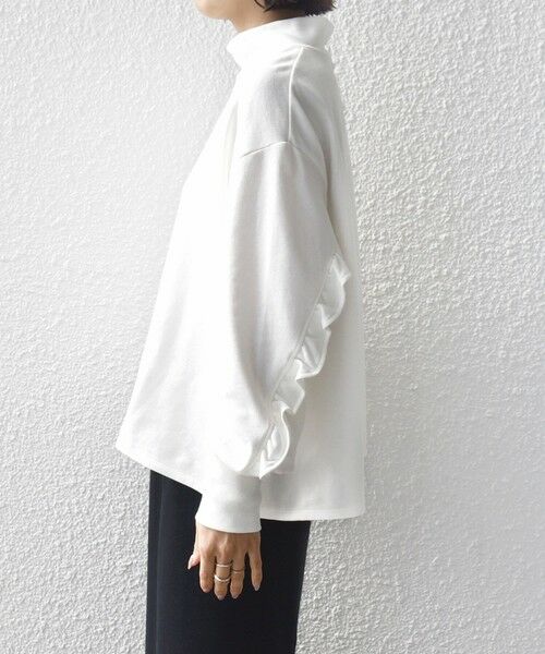 SHIPS / シップス カットソー | 《予約》【WEB限定】〈手洗い可能〉モックネック 袖 フリル デザイン ミニ 裏毛 プルオーバー | 詳細14