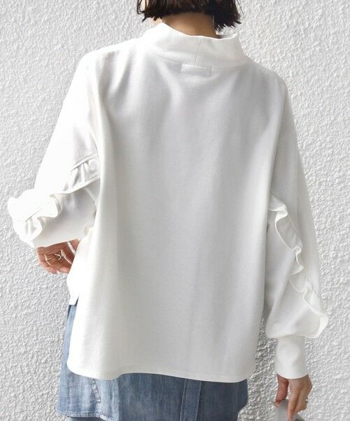 SHIPS / シップス カットソー | 《予約》【WEB限定】〈手洗い可能〉モックネック 袖 フリル デザイン ミニ 裏毛 プルオーバー | 詳細7