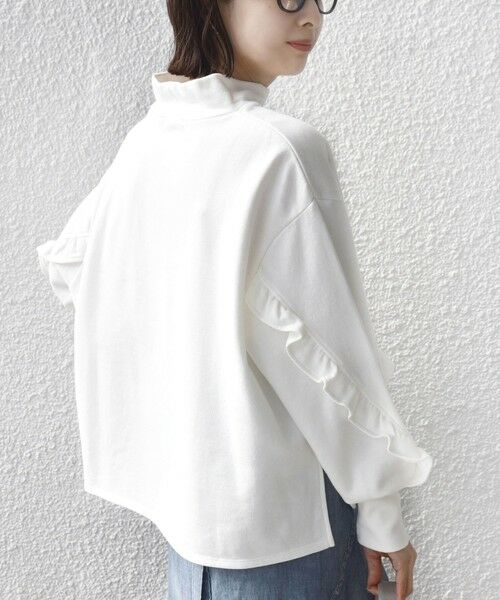 SHIPS / シップス カットソー | 《予約》【WEB限定】〈手洗い可能〉モックネック 袖 フリル デザイン ミニ 裏毛 プルオーバー | 詳細8