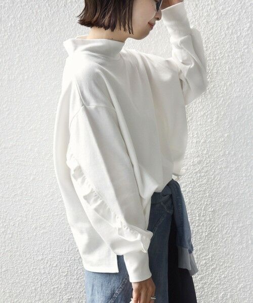 SHIPS / シップス カットソー | 《予約》【WEB限定】〈手洗い可能〉モックネック 袖 フリル デザイン ミニ 裏毛 プルオーバー | 詳細9