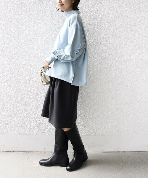 SHIPS / シップス カットソー | 《予約》【WEB限定】〈手洗い可能〉モックネック 袖 フリル デザイン ミニ 裏毛 プルオーバー | 詳細18