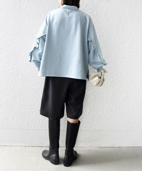 SHIPS / シップス カットソー | 《予約》【WEB限定】〈手洗い可能〉モックネック 袖 フリル デザイン ミニ 裏毛 プルオーバー | 詳細19