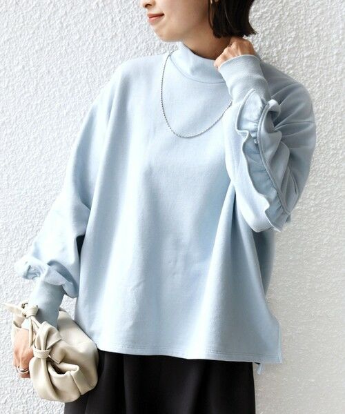 SHIPS / シップス カットソー | 《予約》【WEB限定】〈手洗い可能〉モックネック 袖 フリル デザイン ミニ 裏毛 プルオーバー | 詳細21